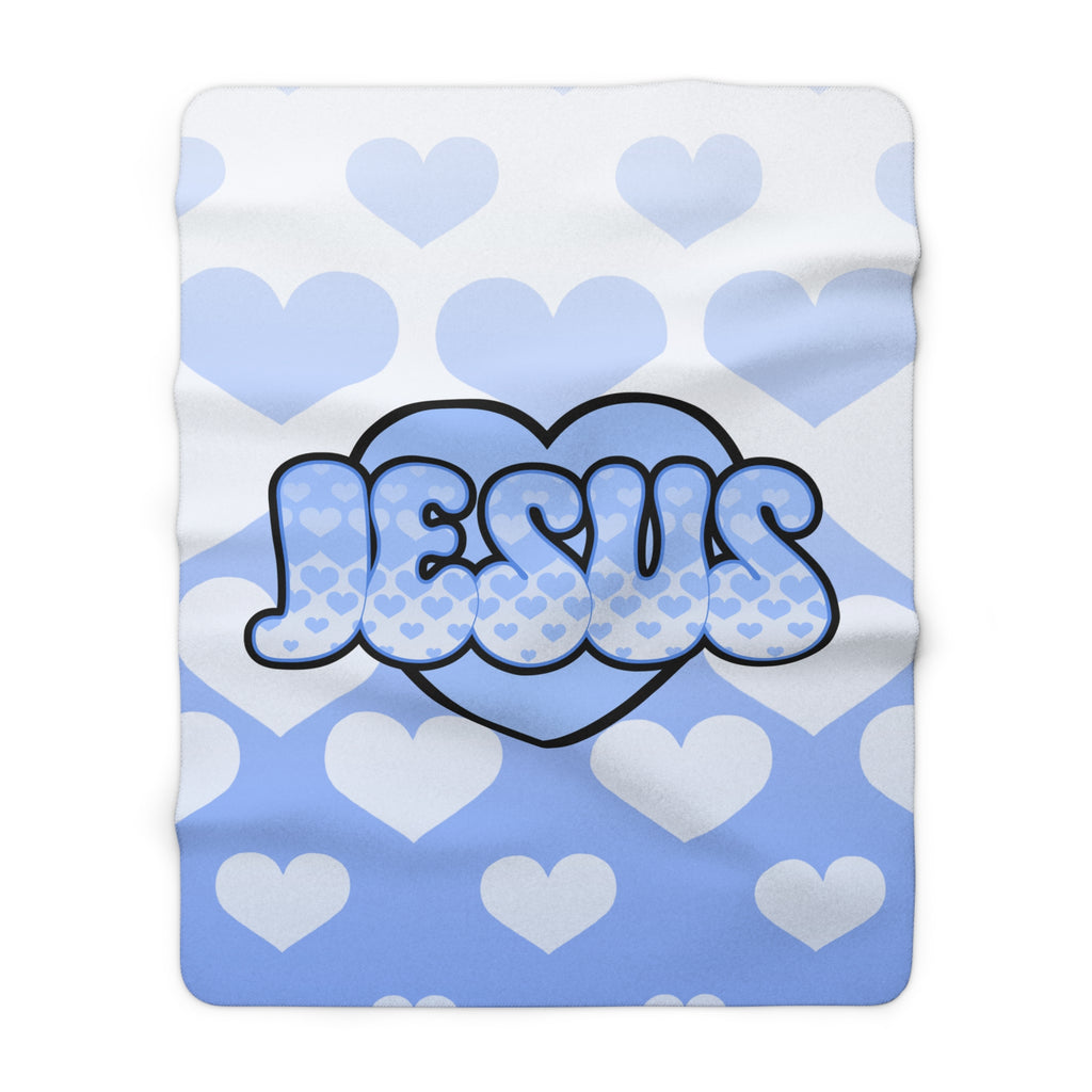 Jesus is my Valentine (BLUE) Sherpa Blanket
