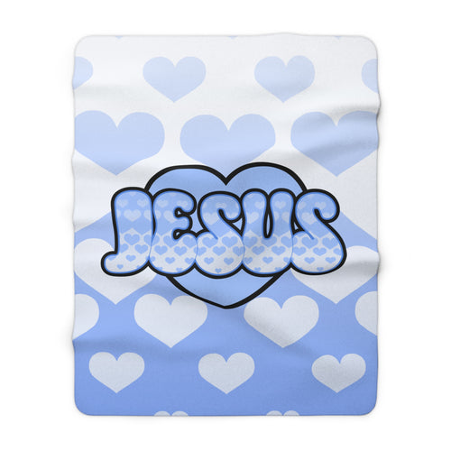 Jesus is my Valentine (BLUE) Sherpa Blanket