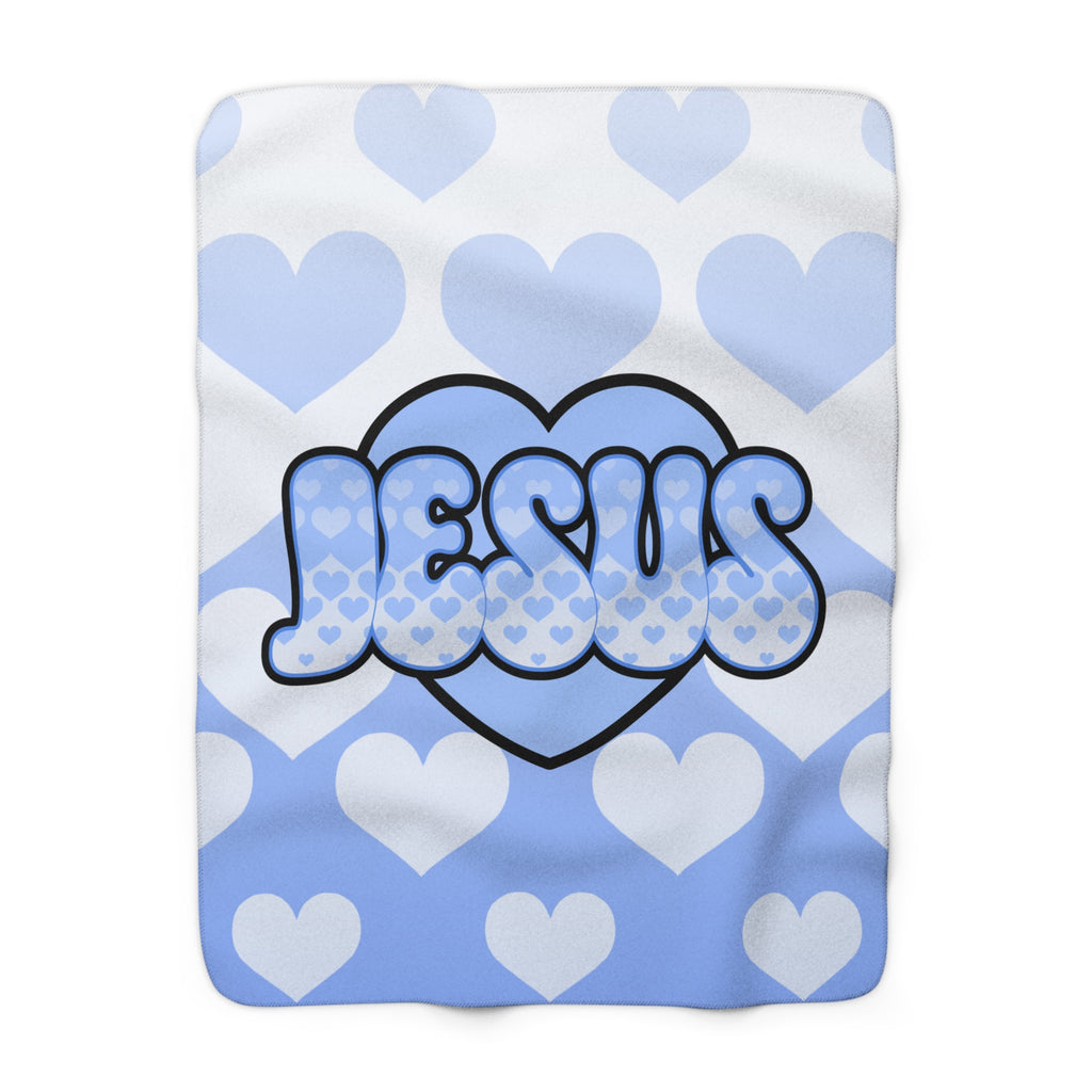 Jesus is my Valentine (BLUE) Sherpa Blanket