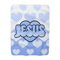 Jesus is my Valentine (BLUE) Sherpa Blanket